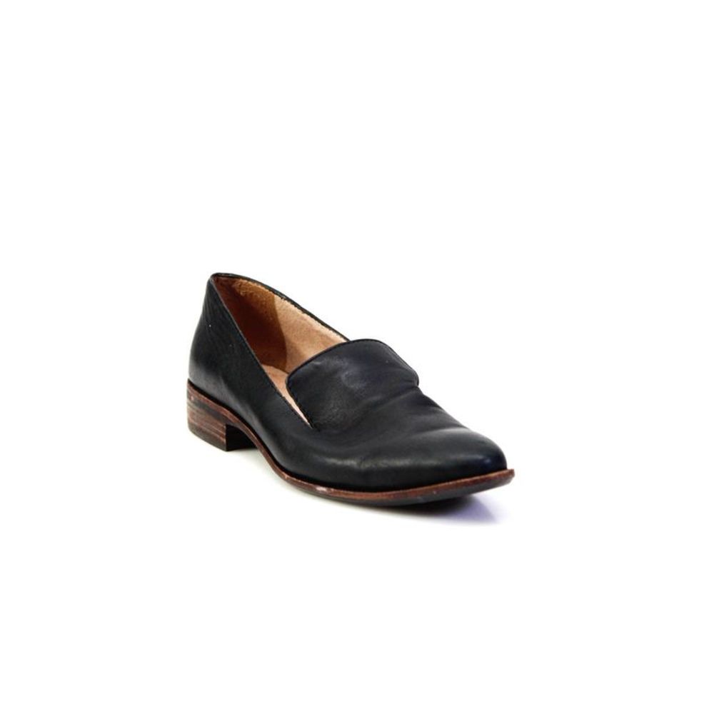 Madewell Womens Leather Low Block Heeled Slip On Loafers Black Brown Size 8